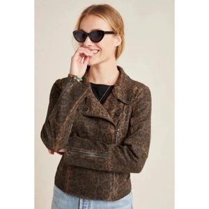 Anthropologie Marrakech Faux Suede Moto Jacket Size S